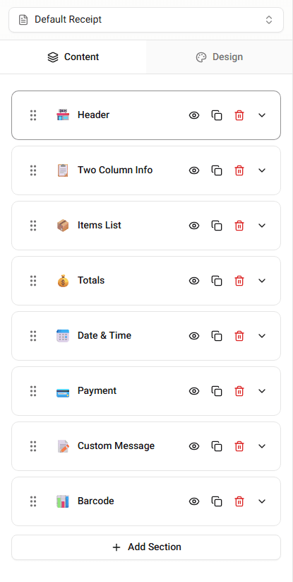 Editing store information in the Header section